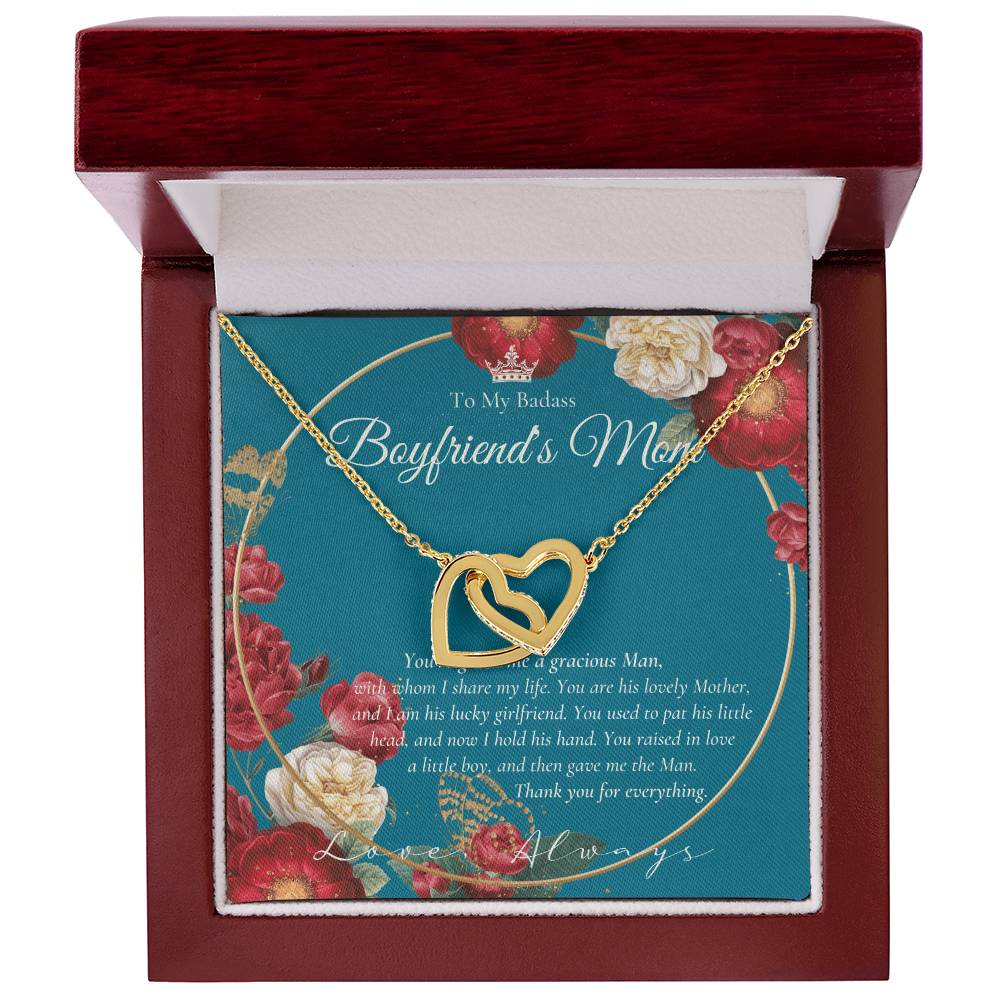 Gift For Boyfriend'S Mom Boyfriend'S Mom Necklace To My Boyfriend’S Mom Gift Mother’S Day Gift For Boyfriend'S Mom Interlocking Hearts Necklace