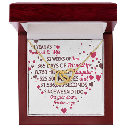1St Anniversary Gift For Husband And Wife 1St Anniversary Gifts Interlocking Hearts Necklace