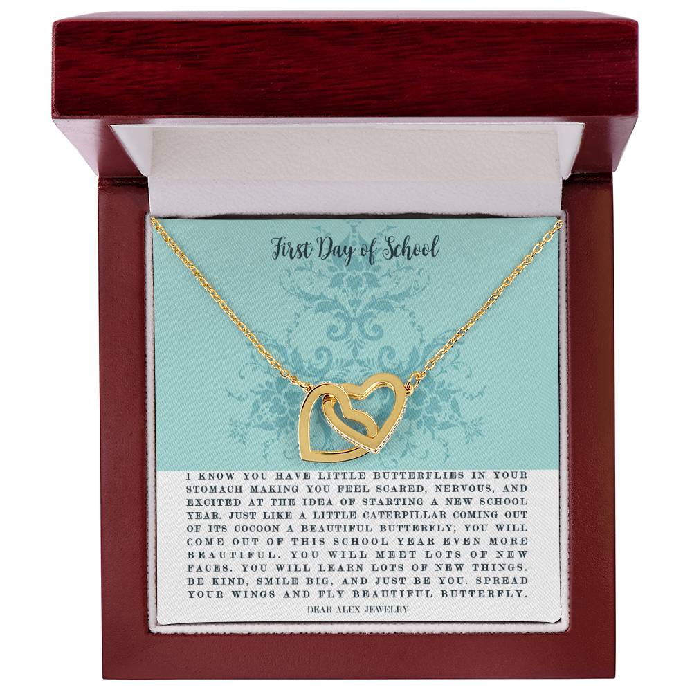 First Day Of School Interlocking Hearts Necklace