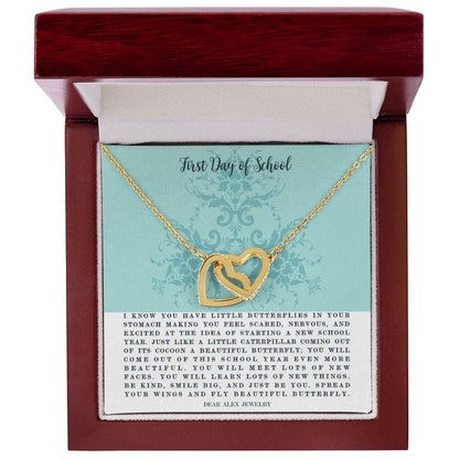First Day Of School Interlocking Hearts Necklace