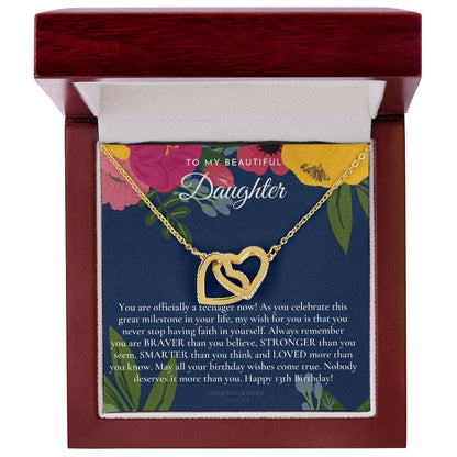 Gift For 13 Year Old Girl Gifts 13Th Birthday Girl 13Th Birthday Gift Thirteenth Birthday Necklace Teen Birthday Gift Official Teenager Interlocking Hearts Necklace