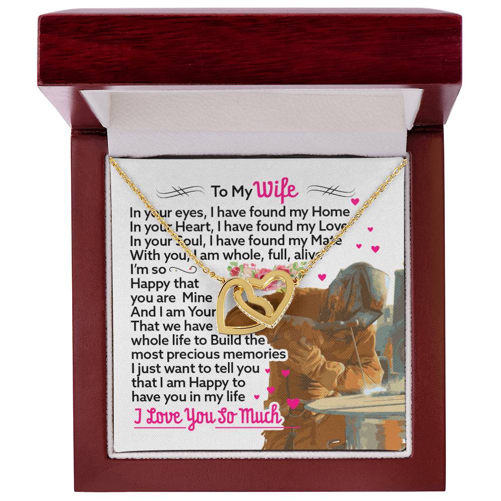 Welder'S Wife- Interlocking Heart Necklace Interlocking Hearts Necklace