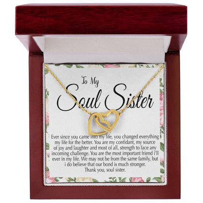 Best Gift For Soul Sister Interlocking Hearts Necklace