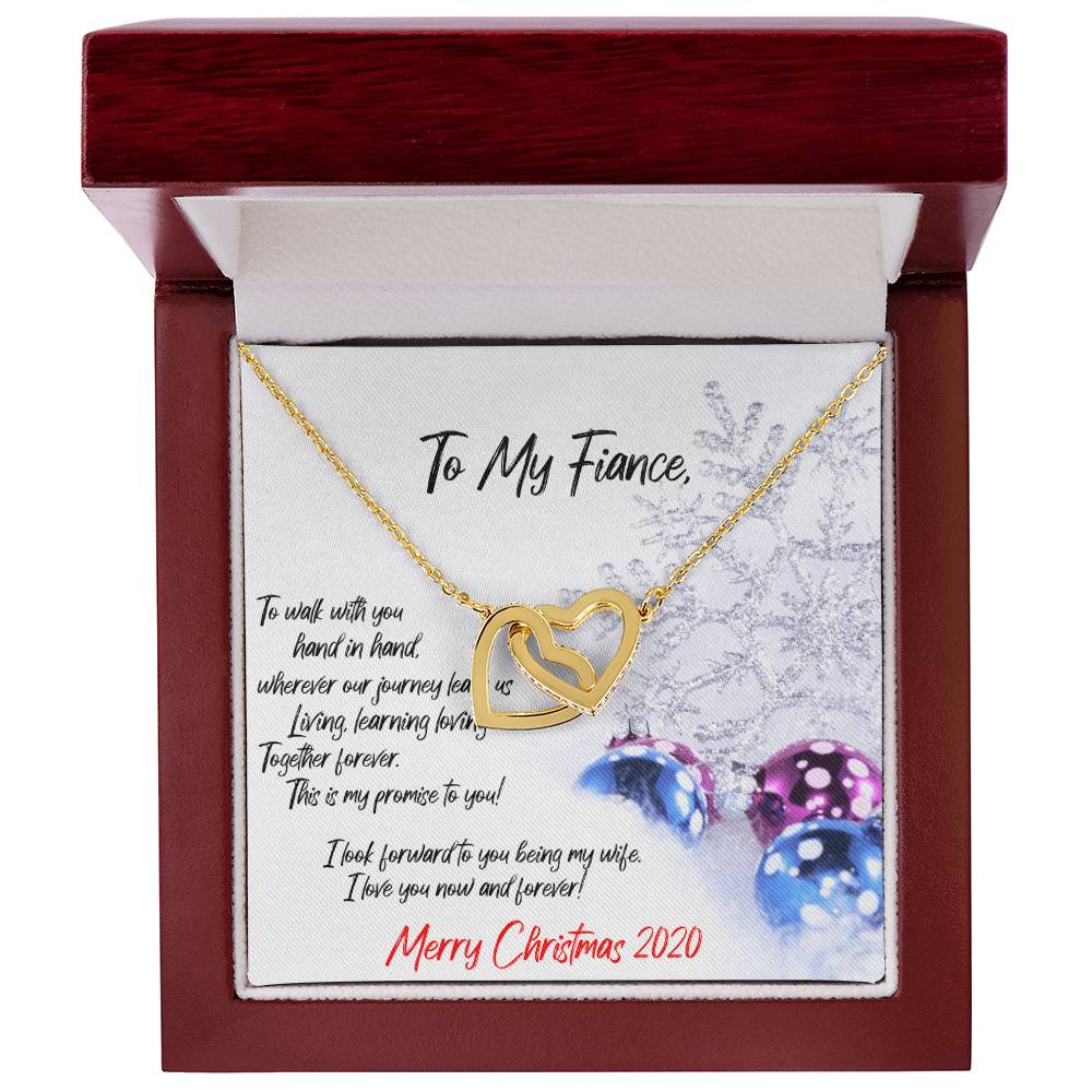 Fiance Interlocking Hearts Necklace Christmas Gift