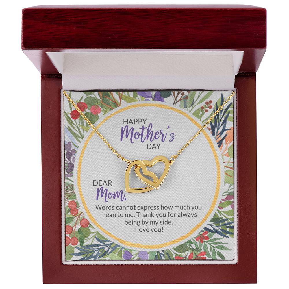 40 Mother'S Day Collection Interlocking Hearts Necklace - Floral Celebration !