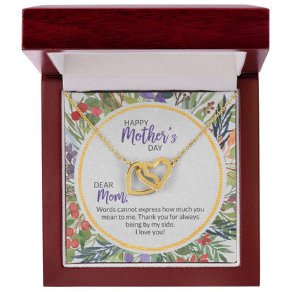 40 Mother'S Day Collection Interlocking Hearts Necklace - Floral Celebration !