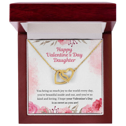 Valentine'S Gift For Daughter- Hope Your Valentine'S Day Is As Sweet As You Are Interlocking Hearts Necklace