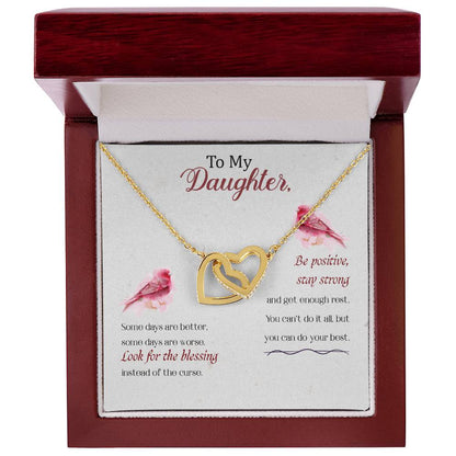 Collection Daughter -Be Positive Stay Strong - Interlocking Hearts Necklace