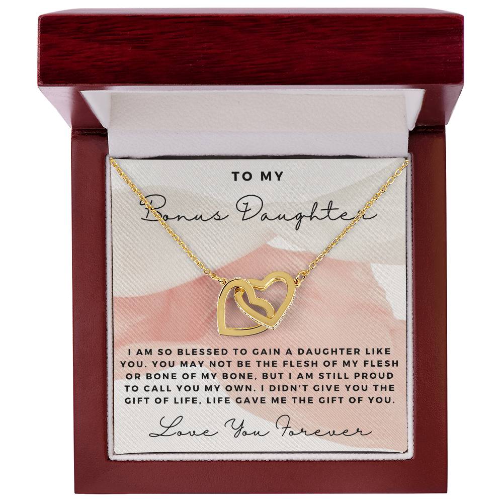 Cz Necklace Gift For Bonus Daughter Interlocking Hearts Necklace