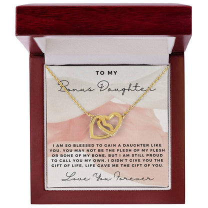 Cz Necklace Gift For Bonus Daughter Interlocking Hearts Necklace