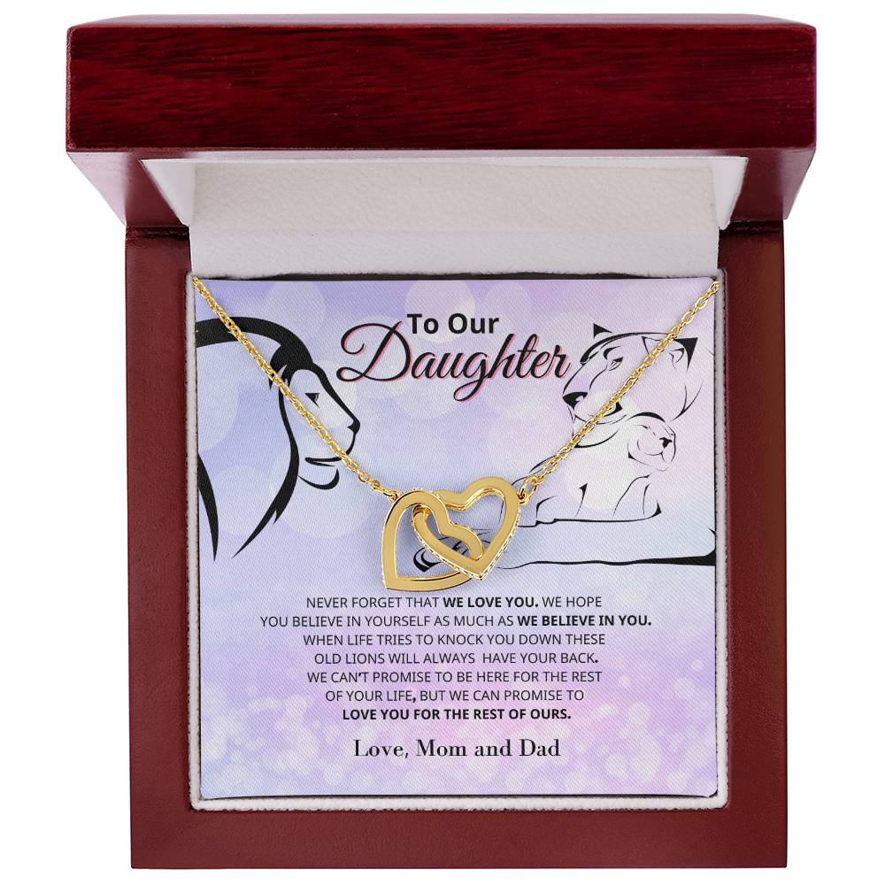 To Our Daughter - Never Ending Love - Necklace Interlocking Hearts Necklace
