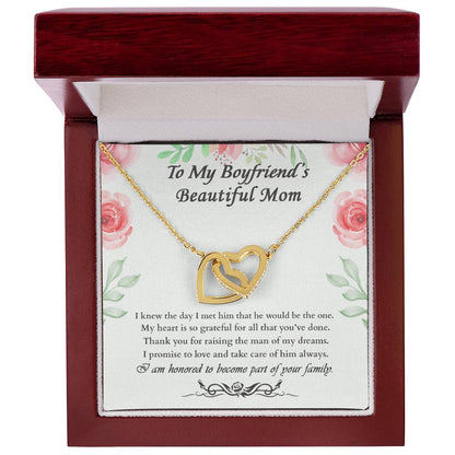 Gift For Boyfriend'S Mom - The Day I Met Him - Interlocking Interlocking Hearts Necklace