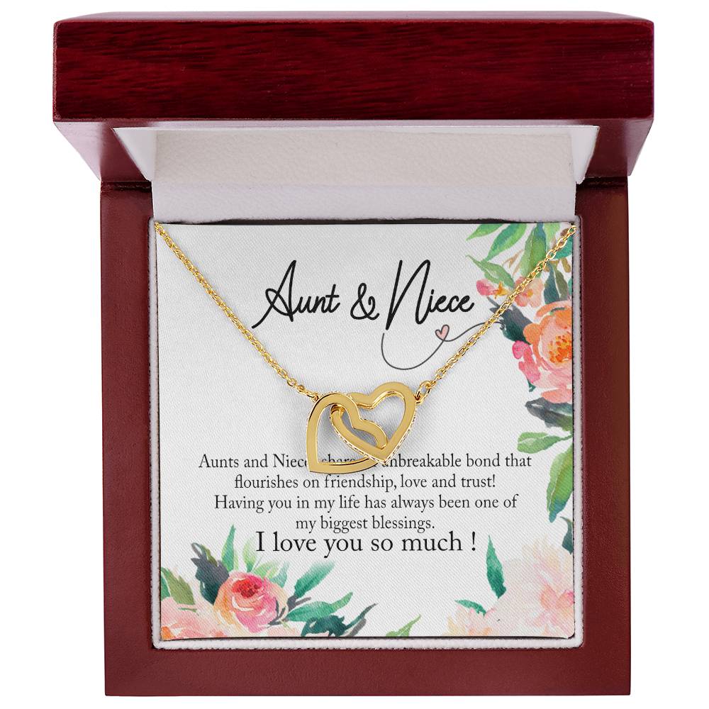 Aunt And Niece Necklace Interlocking Hearts Necklace