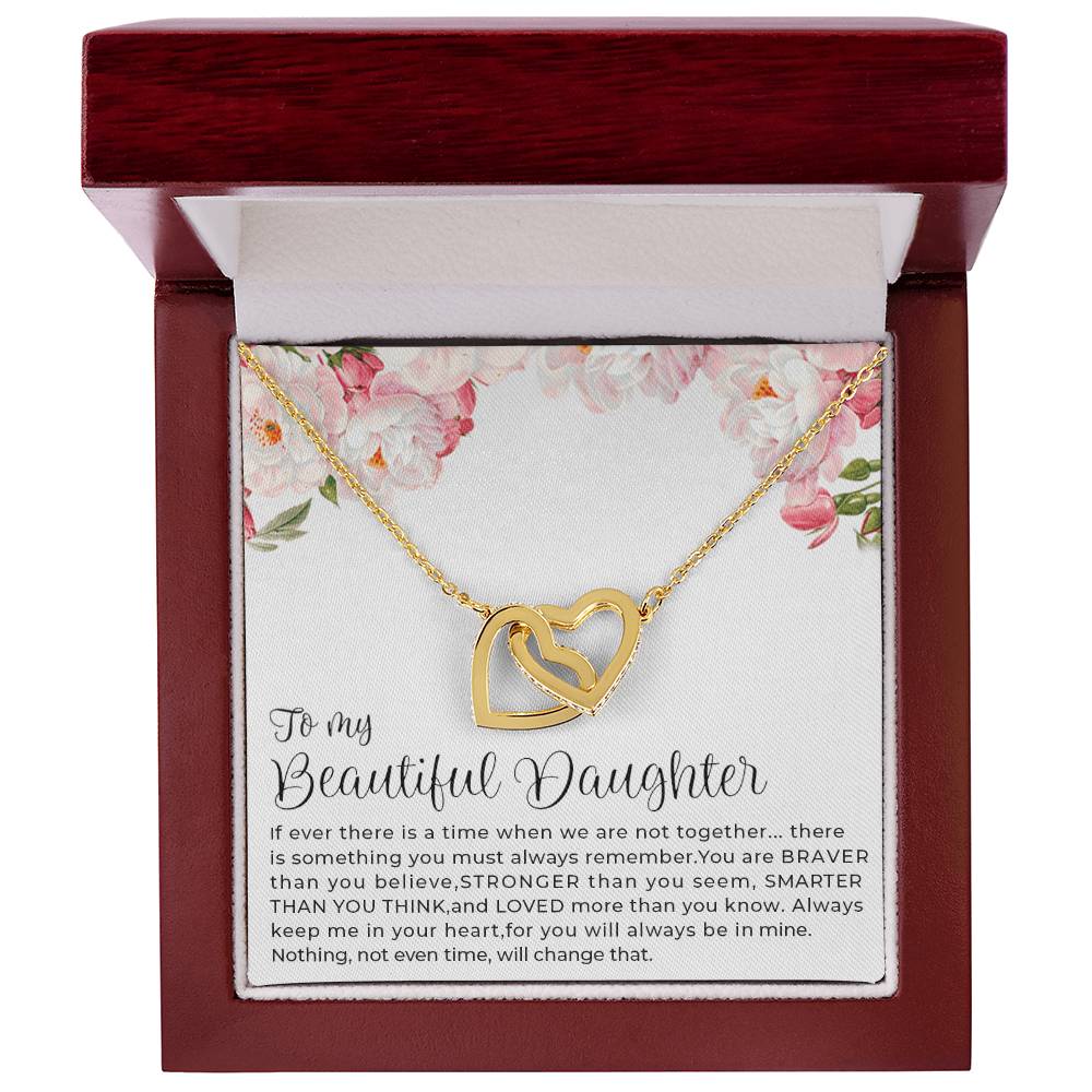 Best Gift For Daughter Interlocking Hearts Necklace With On Demand Message Card