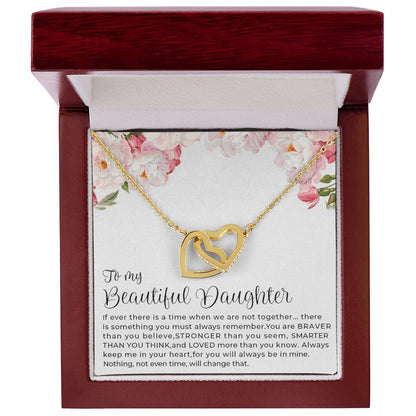 Best Gift For Daughter Interlocking Hearts Necklace With On Demand Message Card