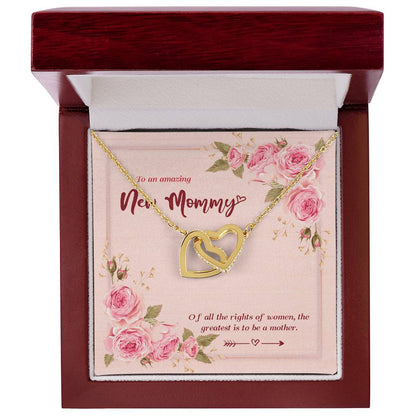 Amazing New Mom Mommy To Be Gift Pregnant Necklace Interlocking Hearts Necklace