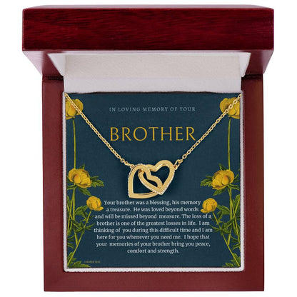 Brother Loss Interlocking Hearts Necklace