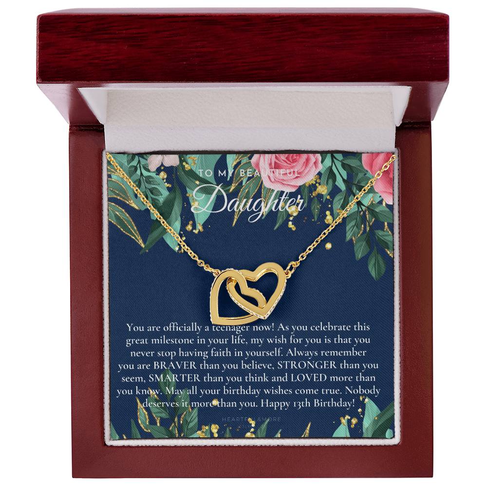 Gift For 13 Year Old Girl Gifts 13Th Birthday Girl 13Th Birthday Gift Thirteenth Birthday Necklace Teen Birthday Gift Official Teenager Interlocking Hearts Necklace