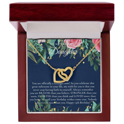 Gift For 13 Year Old Girl Gifts 13Th Birthday Girl 13Th Birthday Gift Thirteenth Birthday Necklace Teen Birthday Gift Official Teenager Interlocking Hearts Necklace