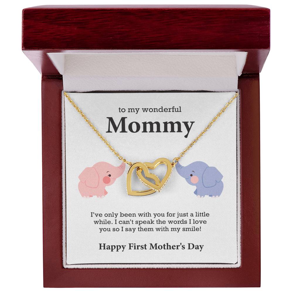 To My Wonderful Mommy Interlocking Hearts Necklace