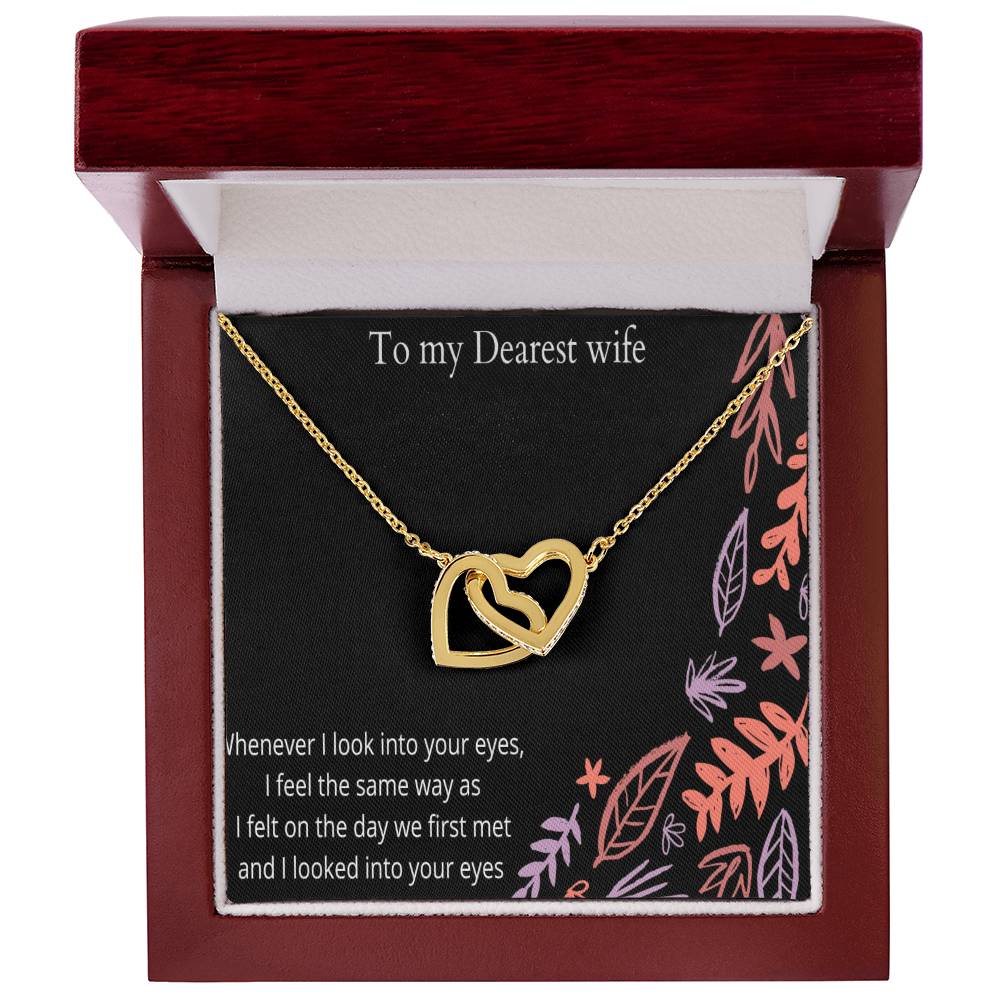 To My Wife Interlocking Hearts Necklace