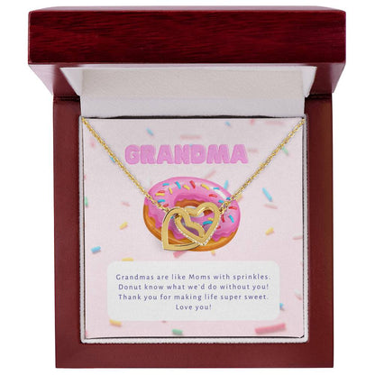 Donut Know What We'D Do Without You Interlocking Hearts Necklace