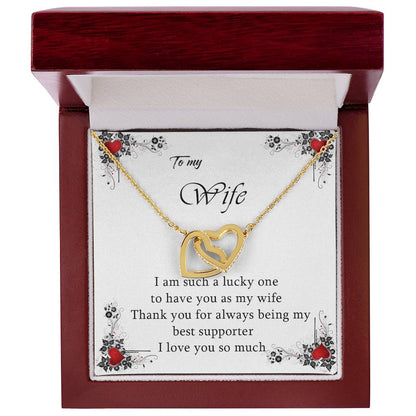 To My Wife Love You So Much Interlocking Hearts Necklace