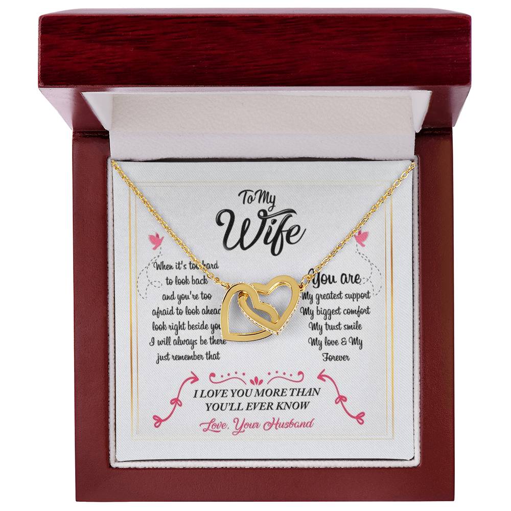 To My Wife Necklace From Husband Interlocking Hearts Necklace