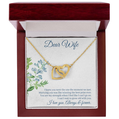 Dear Wife I Lover You Always & Forever Interlocking Hearts Necklace
