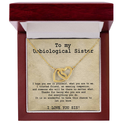 Unbiological Sister Necklace Soul Sister Big Little Sorority Sister In Law Necklace Step Sister Gift Tribe Necklace Best Friend Gift Bff Gift Interlocking Hearts Necklace