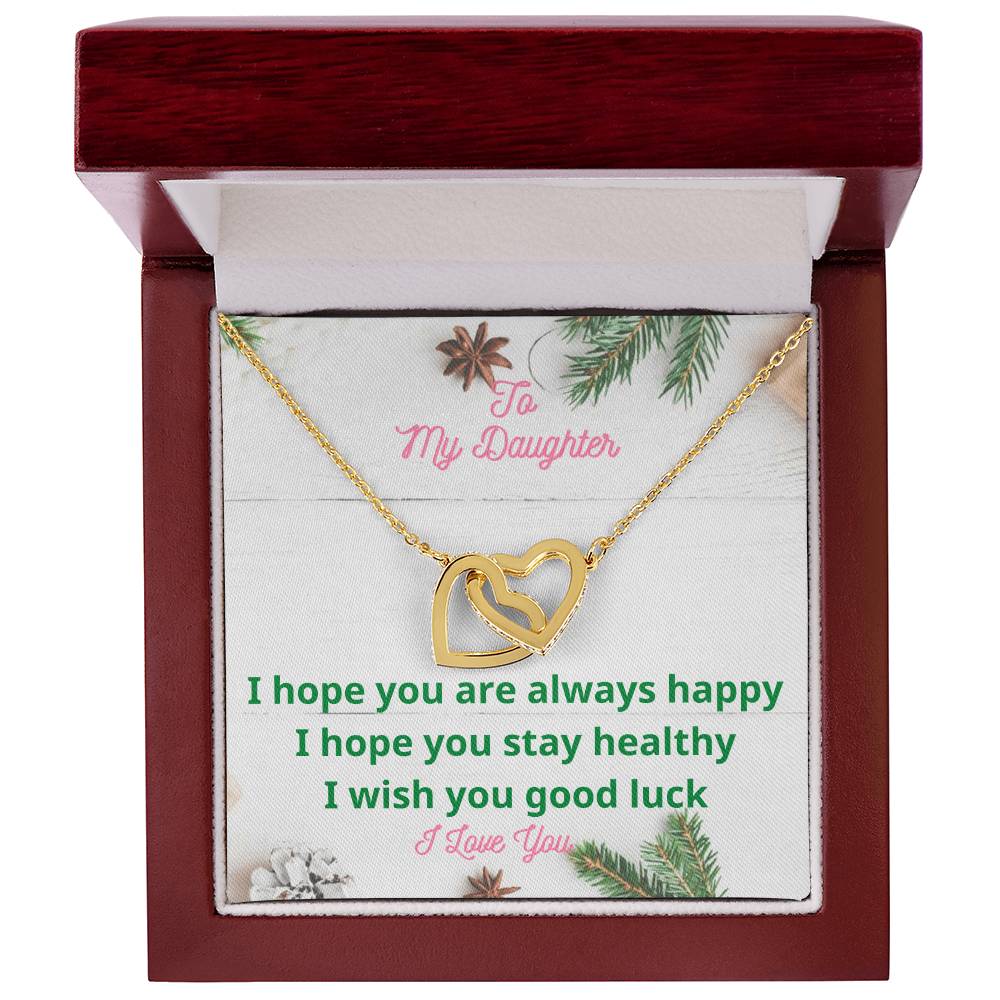 Gift For Daughter Daughter Necklace From Mom Or Dad To Daughter Daughter'S Birthday Daughter'S Graduation. Interlocking Hearts Necklace