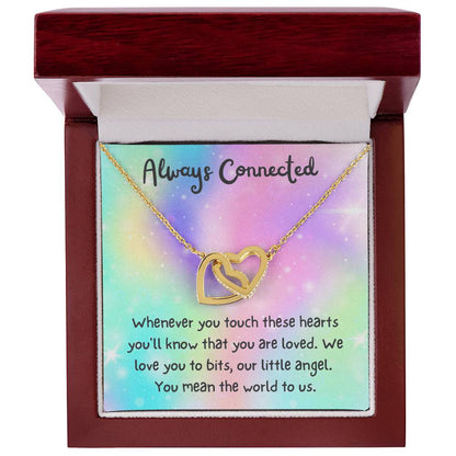 Always Connected - Daughtergranddaughter Connected Hearts Rose Gold Necklace Interlocking Hearts Necklace