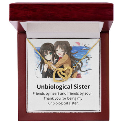 Unbiological Sister - Necklace Interlocking Hearts Necklace