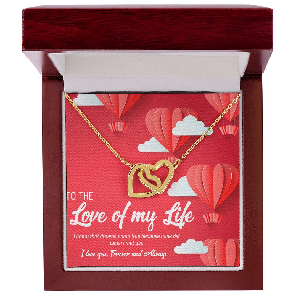 To The Love Of My Life To The Love Of My Life Necklace To My Wife Necklace Girlfriend Necklace Personalized Girlfriend Necklace Gift Interlocking Hearts Necklace