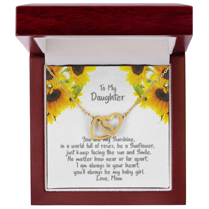 Daughter My Sunshine - Hearts Necklace Interlocking Hearts Necklace