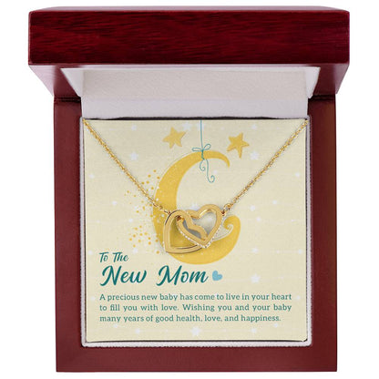To The New Mom A Precious New Baby Interlocking Hearts Necklace