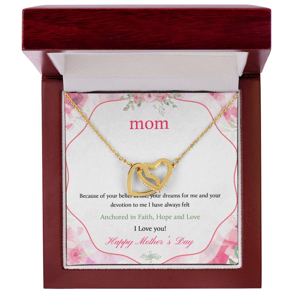 Gift For Mom - Hope And Love - Alluring Beauty Necklace Interlocking Hearts Necklace