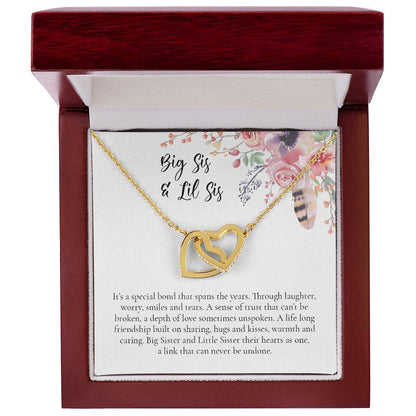 Big Sis And Lil Sis Interlocking Hearts Necklace