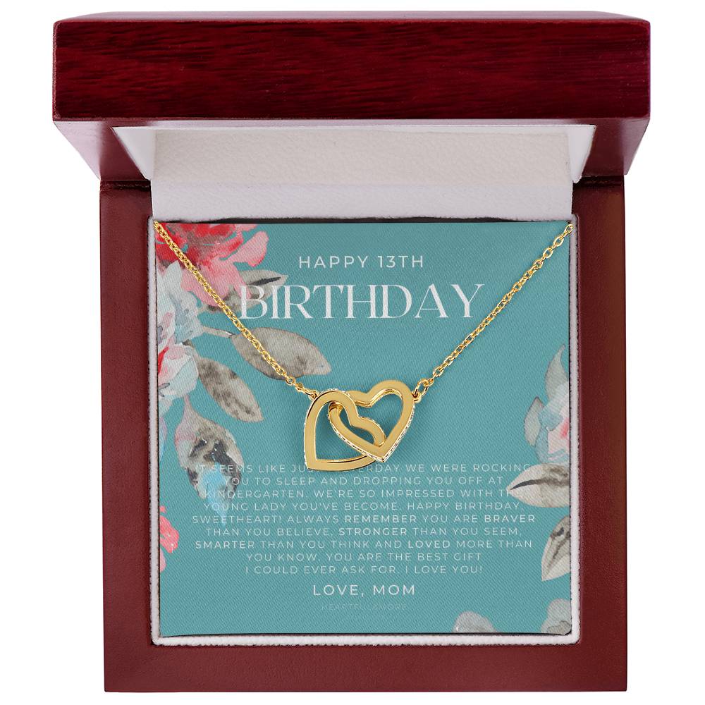 Gift For 13 Year Old Girl Gifts 13Th Birthday Girl 13Th Birthday Gift Thirteenth Birthday Necklace Teen Birthday Gift Official Teenager Interlocking Hearts Necklace