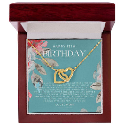 Gift For 13 Year Old Girl Gifts 13Th Birthday Girl 13Th Birthday Gift Thirteenth Birthday Necklace Teen Birthday Gift Official Teenager Interlocking Hearts Necklace