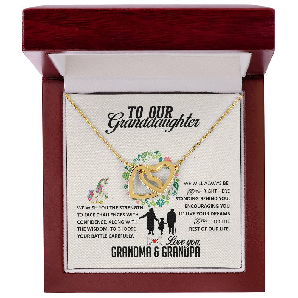 To Our Granddaughter Interlocking Hearts Necklace