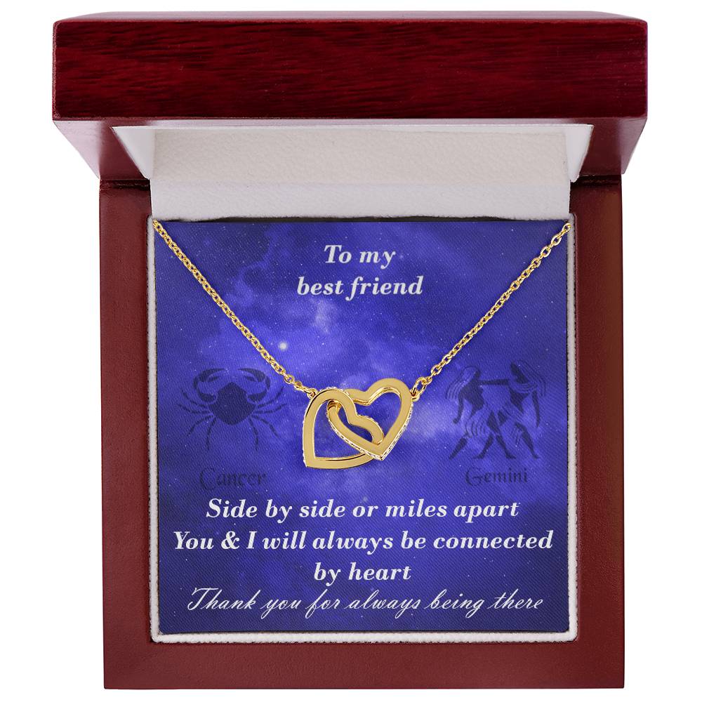 Cancer To Gemini Best Friend Interlocked Hearts Necklace Interlocking Hearts Necklace