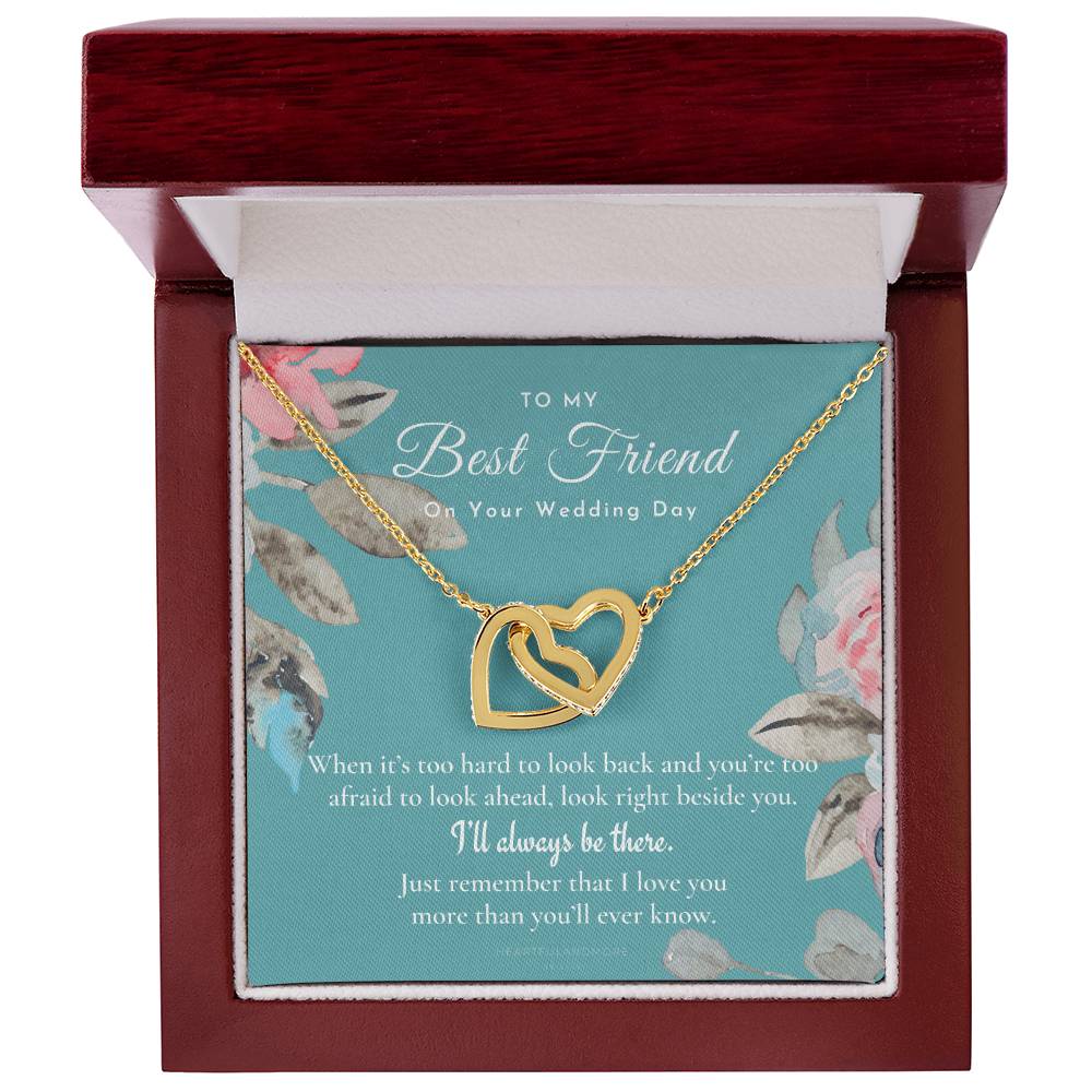 Best Friend Gift On Her Wedding Day Best Friend To Bride Necklace Best Friend Gift To Bride Bride Gift From Maid Of Honor To My Best Friend Interlocking Hearts Necklace