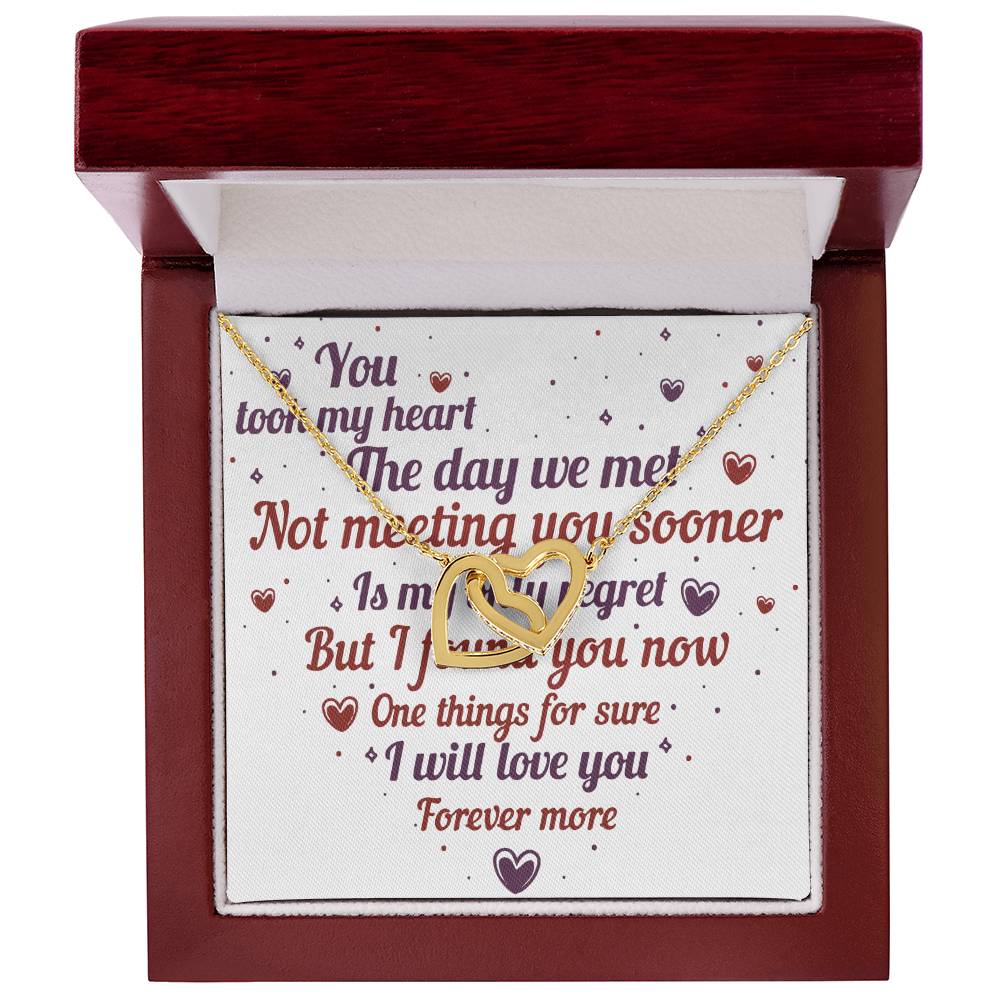 Anniversary Gift Heart Girl Boyfriend Wife Wedding Interlocking Hearts Necklace