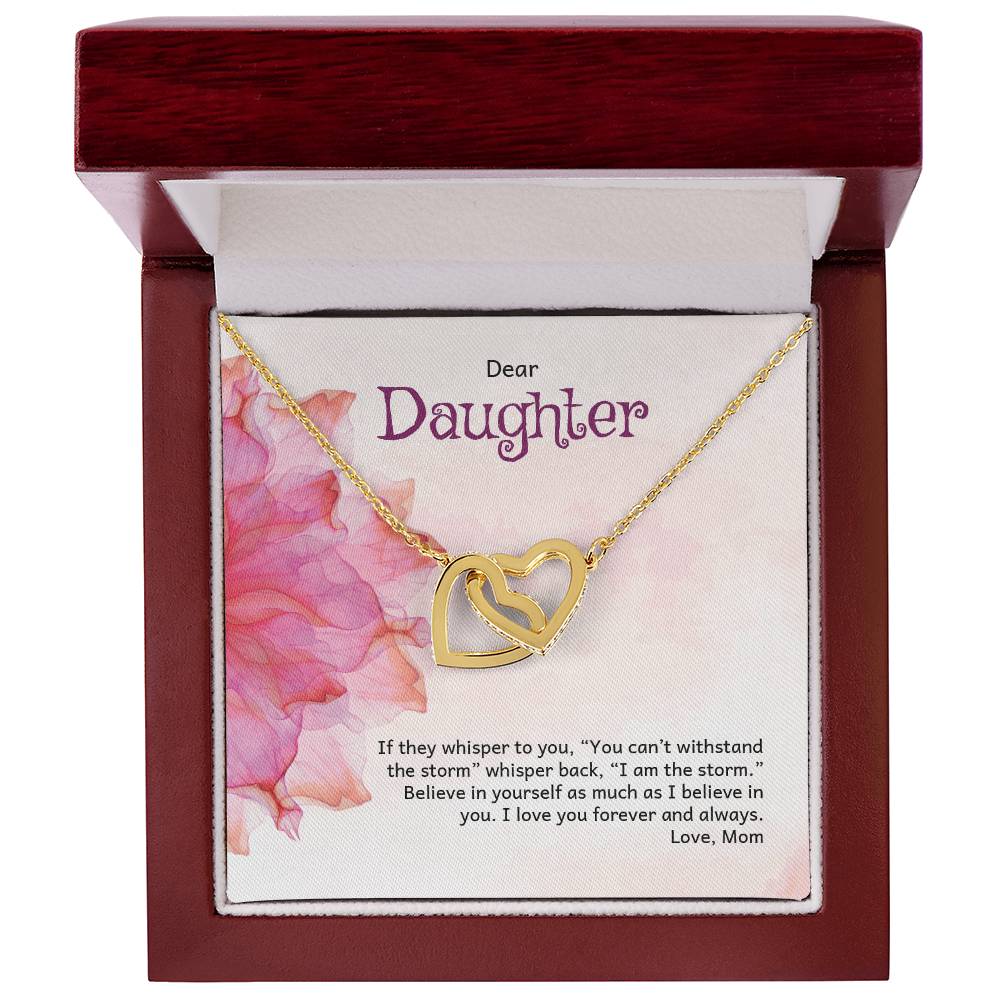 Two Hearts Interlocking Necklace For Daughter Interlocking Hearts Necklace