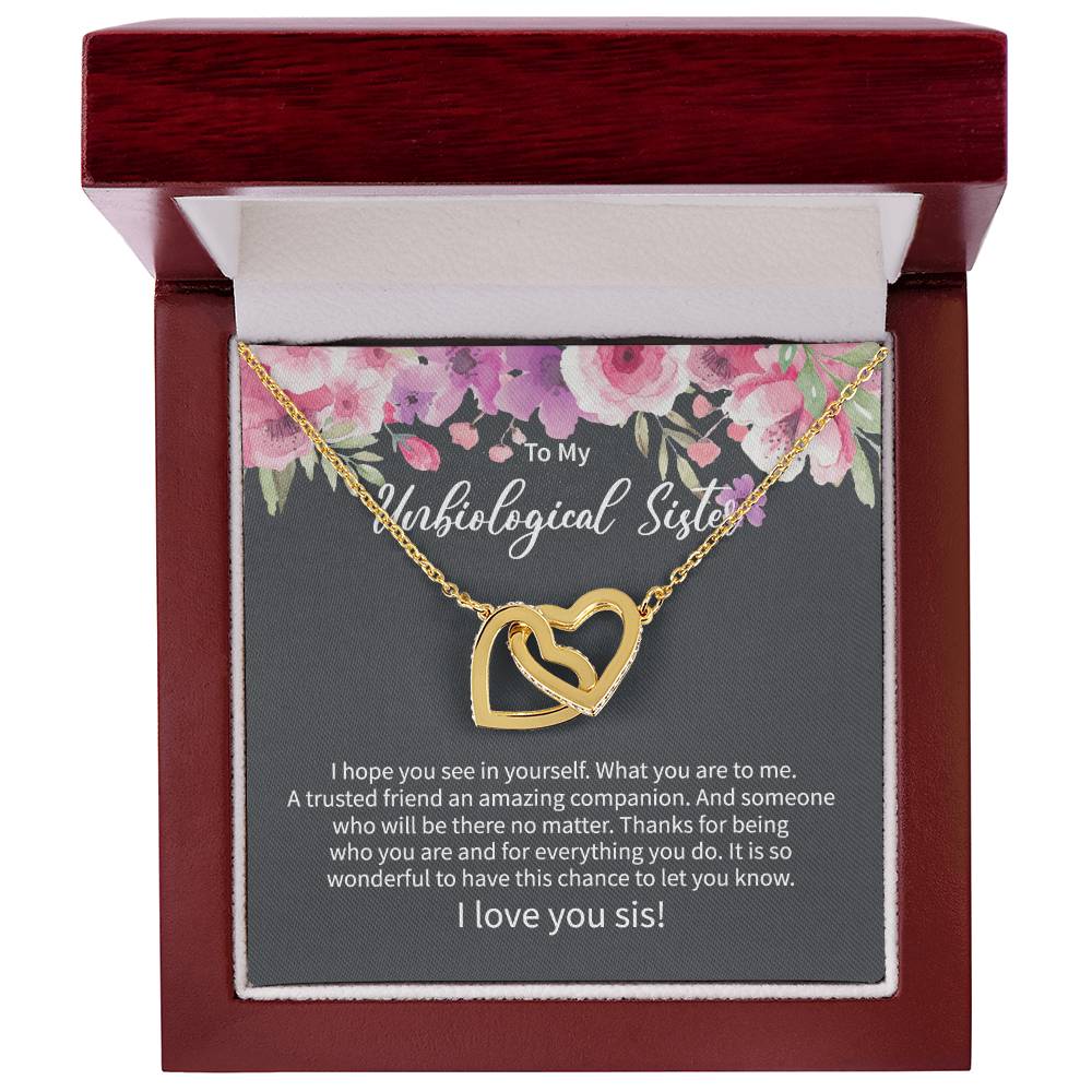 Unbiological Sister Gift Ideas Unbiological Sister Necklaces Unbiological Sister Gift From Step Brother 2021 Interlocking Hearts Necklace