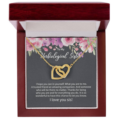 Unbiological Sister Gift Ideas Unbiological Sister Necklaces Unbiological Sister Gift From Step Brother 2021 Interlocking Hearts Necklace