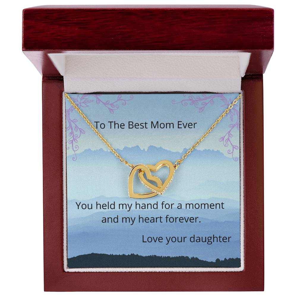 Best Mom Ever Two Hearts Necklace Interlocking Hearts Necklace