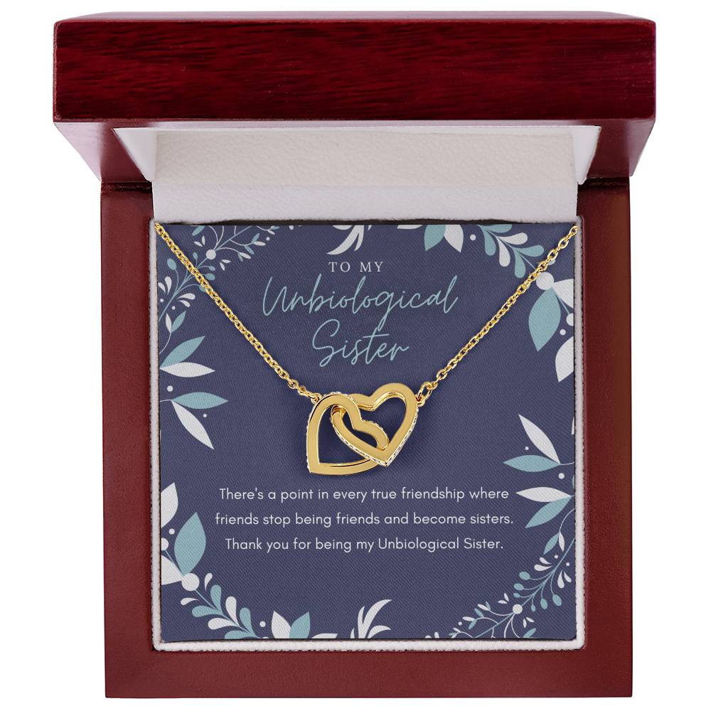 Unbiological Sister Interlocking Hearts Necklace