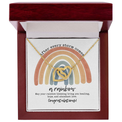 After Every Storm Comes A Rainbow Necklace Interlocking Hearts Necklace